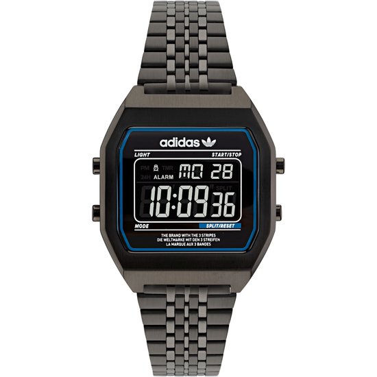 Adidas Street Digital Two AOST22073 Horloge - Staal - Zwart - Ø 37.5 mm