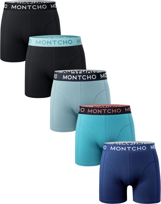 MONTCHO - Dazzle Series - Boxershort Heren - Onderbroeken heren - Boxershorts - Heren ondergoed - 5 Pack - Premium Mix Boxershorts - Oceanic Overtones - Heren - Maat XXL