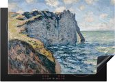 KitchenYeah® Inductie beschermer 75x52 cm - The Manneporte Cliff of Aval, Etretat - Schilderij van Claude Monet - Kookplaataccessoires - Afdekplaat voor kookplaat - Inductiebeschermer - Inductiemat - Inductieplaat mat