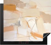 KitchenYeah® Inductie beschermer 59x52 cm - Abstract - Beige - Oranje - Kunst - Modern - Kookplaataccessoires - Afdekplaat voor kookplaat - Inductiebeschermer - Inductiemat - Inductieplaat mat - Keuken decoratie