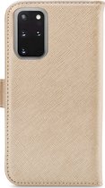 My Style Telefoonhoesje geschikt voor Samsung Galaxy S20 Plus Hoesje | My Style Flex Wallet Bookcase Portemonnee | Pasjeshouder voor 3 Pasjes | Telefoonhoesje voor Pinpas / OV Kaart / Rijbewijs - Goud