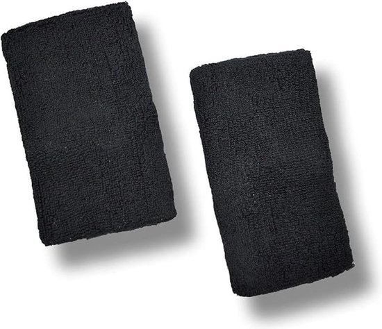 US Glove - Polsbanden - Zweetbanden - All-Sports - Diverse Kleuren - Katoen - 11 cm - Zwart