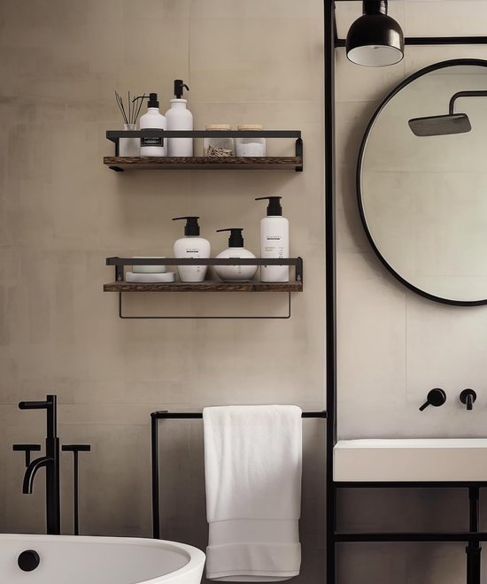 Zwevende plank wandplank zonder boren, u badkamer ... – Grandado
