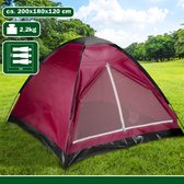 Camp Active tent - Koepeltent 3 persoons - Polyester - Rood - 200 x 180 x 120 cm