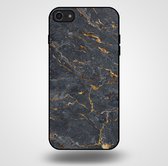 Smartphonica Telefoonhoesje voor iPhone SE(2020-2022) met marmer opdruk - TPU backcover case marble design - Goud Grijs / Back Cover geschikt voor Apple iPhone SE (2020)
