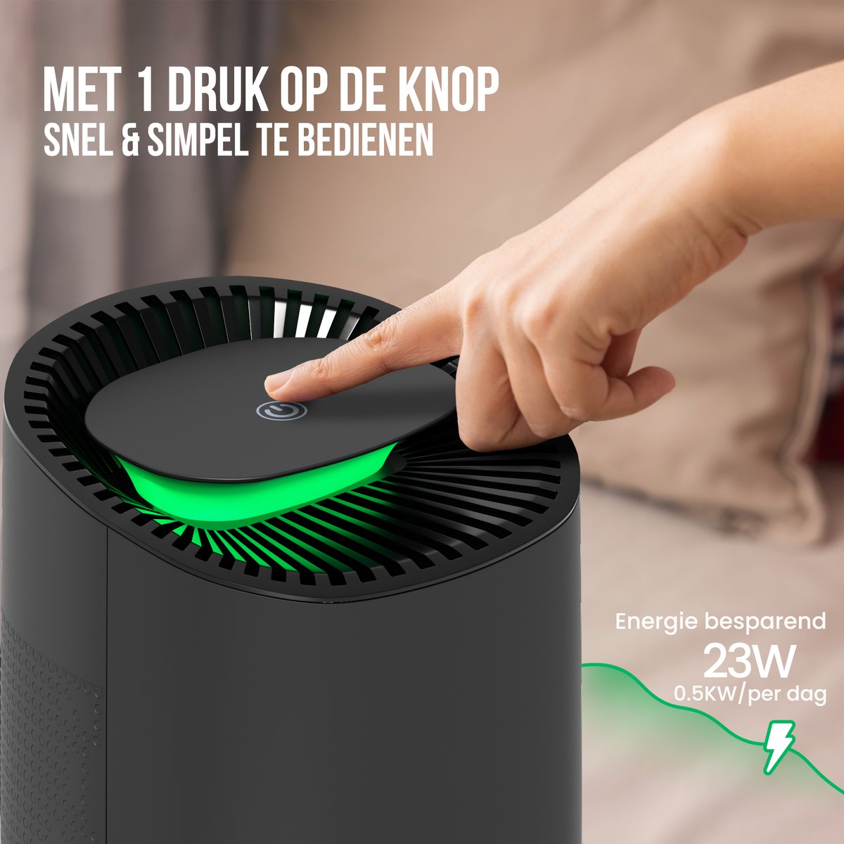 Strex Luchtontvochtiger - Compact en Stil - Mini Luchtontvochter - 600ml/dag - Zwart thumbnail 4