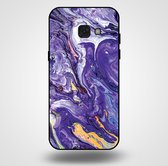 Smartphonica Telefoonhoesje voor Samsung Galaxy A5 2017 met marmer opdruk - TPU backcover case marble design - Goud Paars / Back Cover geschikt voor Samsung Galaxy A5 2017