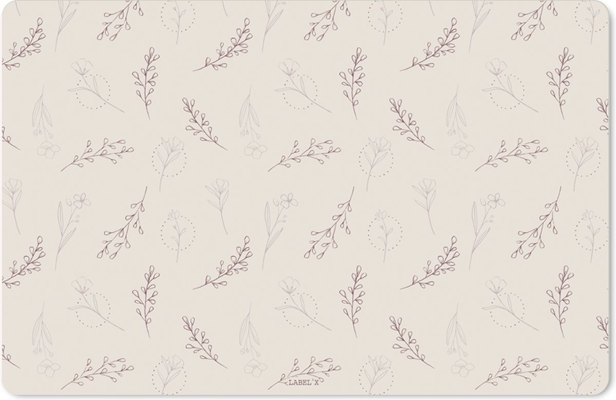 Label2X - Knutselmat Flower Beige - 60x35cm - Placemats