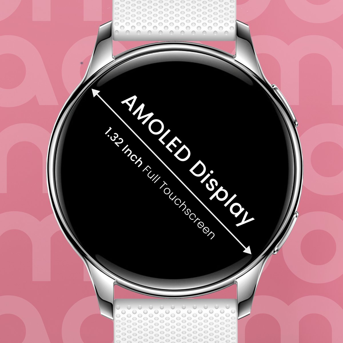 Maoo Ventura AMOLED Smartwatch Dames - RVS en 4x Siliconen Bandje - Stappenteller - Hartslagmeter - Slaapmonitor - Multisport - Geschikt voor Android en iOS - Zilver en Wit – foto 8