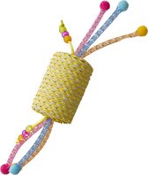 Duvoplus - Speelgoed Voor Dieren - Kat - Jolly Gele Rol Met Touwen 22x4,5x4,5cm Geel - 1st