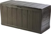 Opbergbox Tuinkussenbox Waterdicht - Tuinkussenbox 270L - Opbergbox Tuin Met Aantrekkelijke Houtnerfstructuur - Bruin