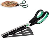 Pizzaschaar - Pizzasnijder - Pizzaknipper - 8 x 8 x 27 cm - Zwart/Groen