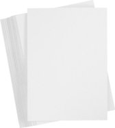 20x Kartonnen vellen Wit - Kartonpapier - Hobbypapier - Knutselen - A4 formaat - Kartonvellen wit - 20 stuks