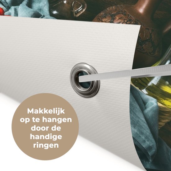 Tableau jardin Rustique - Fruits - Ustensiles de cuisine - Fraise - 80x60 cm - Affiche jardin - Toile jardin - Affiche extérieur