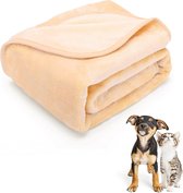 Nobleza Microvezel Huisdierdeken - Dierendeken - Hondendeken - Kattendeken - Puppy deken - Kittendeken - 75x75cm - S - Crème