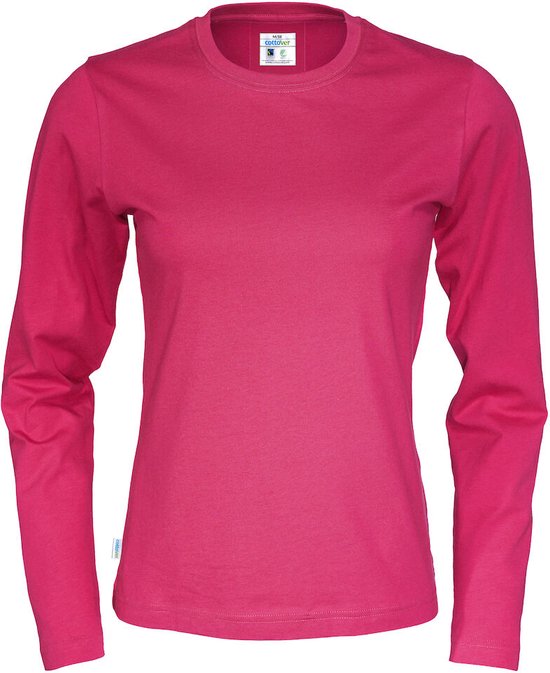 T-shirt en coton à manches longues pour femme - Certifié GOTS 141019 - Fuchsia - L