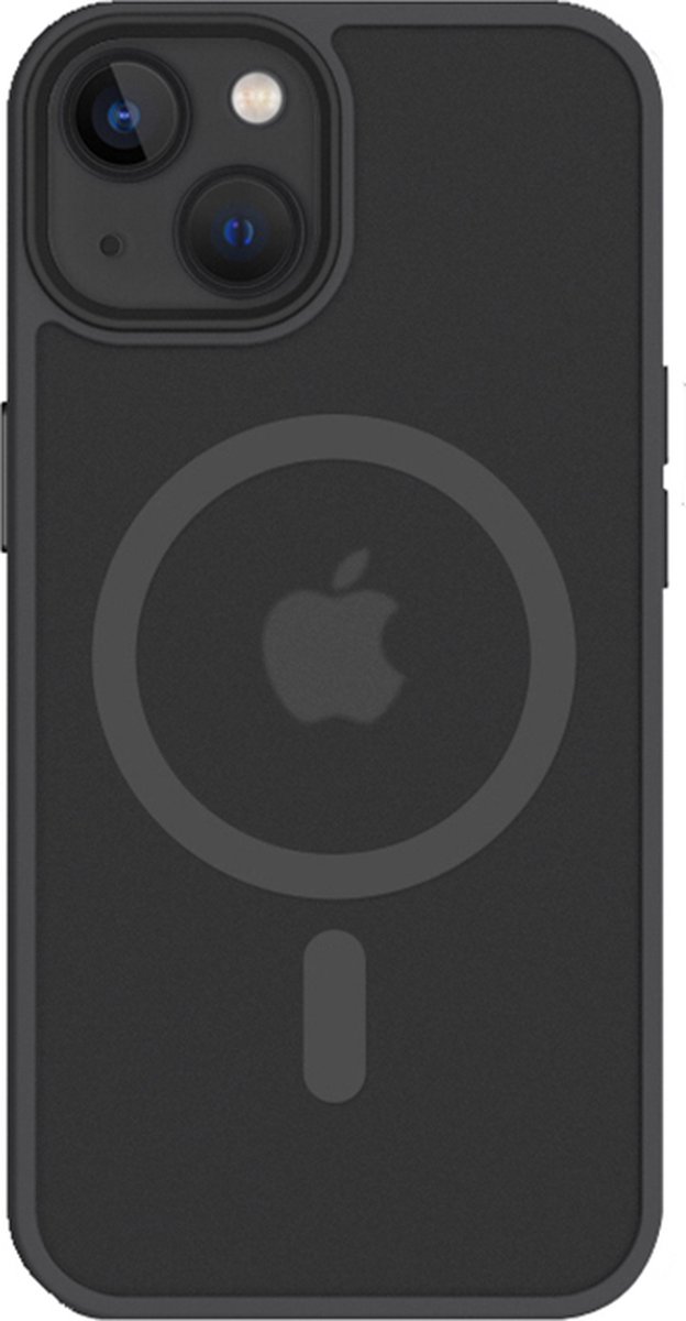 iPhone 14 Plus hoesje Mat Transparant Zwart geschikt voor MagSafe - 6,7 inch