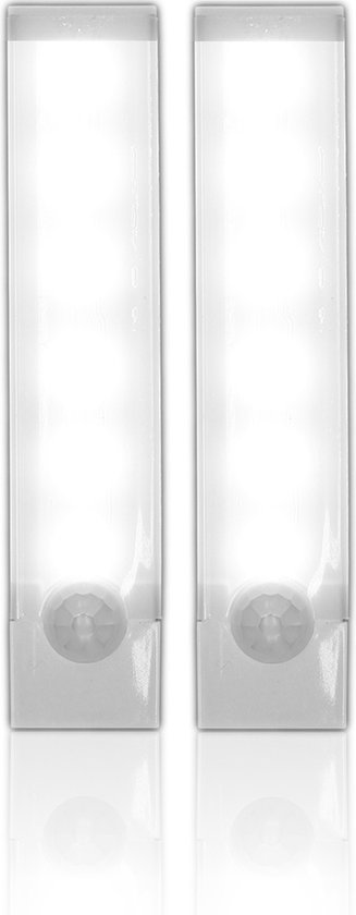 Apeiron 2 pièces Éclairage d'armoire avec détecteur de mouvement - LED - lampe de nuit - éclairage de cuisine - éclairage d'escalier - applique murale - magnétique - détecteur de mouvement - lumière Wit - variable - rechargeable - avec aimant - 10 cm