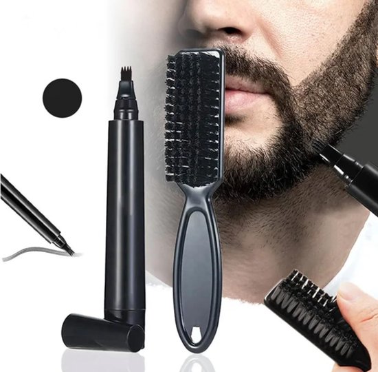 Beard Growth (Filler) Zwart - Stylo à barbe - Soin de la barbe - Stylo à barbe -Beard Pencil Filler