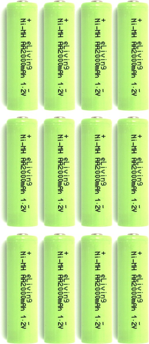 2000mAh NiMH Batterijen. 1.2V Oplaadbaar - 12 stuks