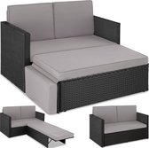 tectake® - Canapé lounge en osier Corfu noir / gris - 405081