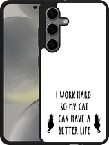 Cazy Hardcase Hoesje geschikt voor Samsung Galaxy S24 Royalty Cat Zwart