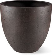 DBT - Plantenbak - Egg pot XL rusty iron-concrete - Zwart - Bruin - Winterhard - D 60 x H 54