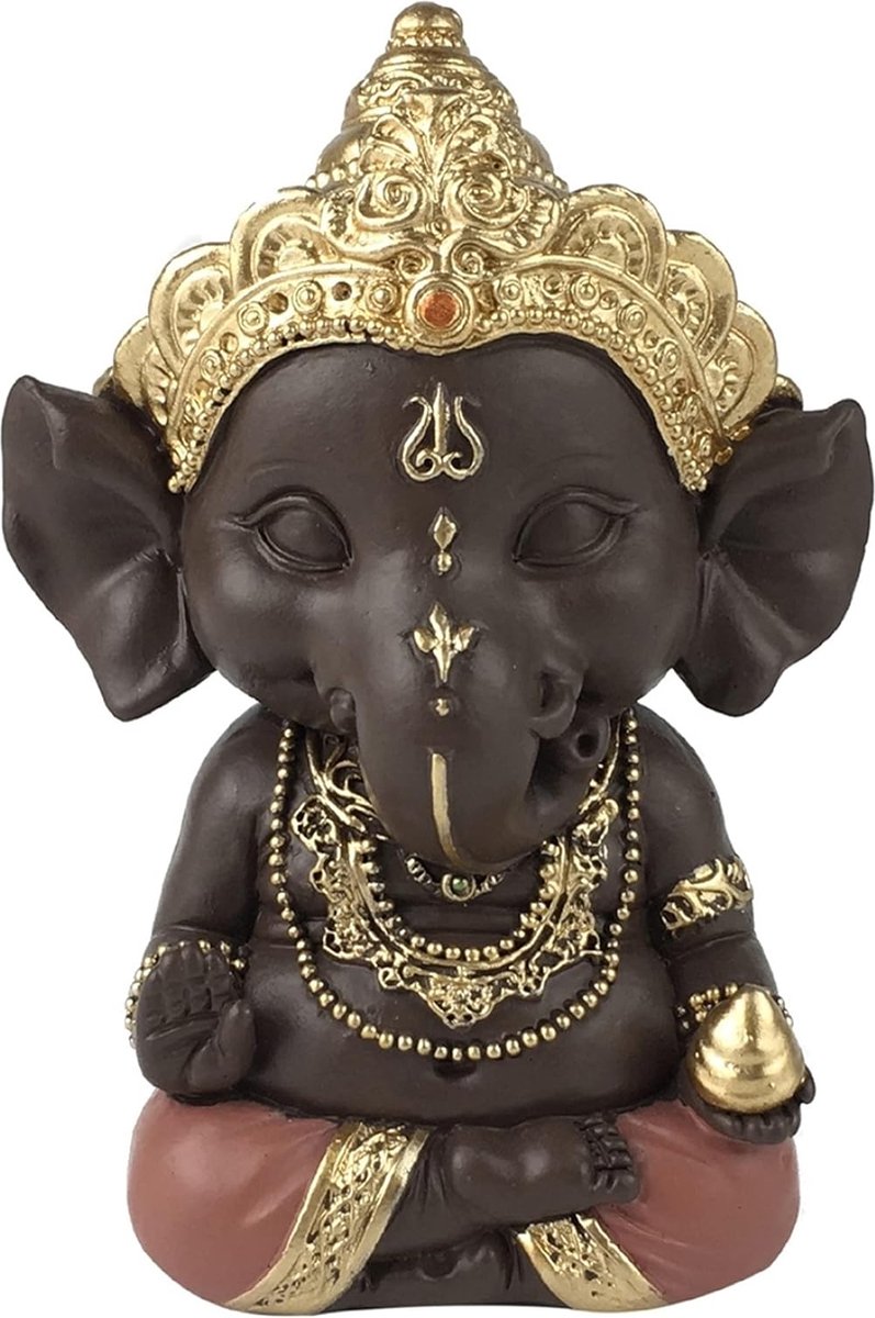 The Olive Tree Ganesh – om een ontspannende en spirituele sfeer te creëren – cadeau-idee – hoogte: 11,5 cm – kleur: groen en bruin