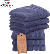 Betully ® - Gastendoeken 30 x 50 cm - set van 6 - Hotelkwaliteit Handdoeken – Zware kwaliteit 500 g/m2 Blauw