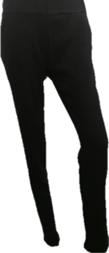 Femme - Pantalons - Pantalons Chauds Thermo Confort - 7/8 - Jegging - Doublé - Couleur Zwart - Taille 6-7XL 52-54