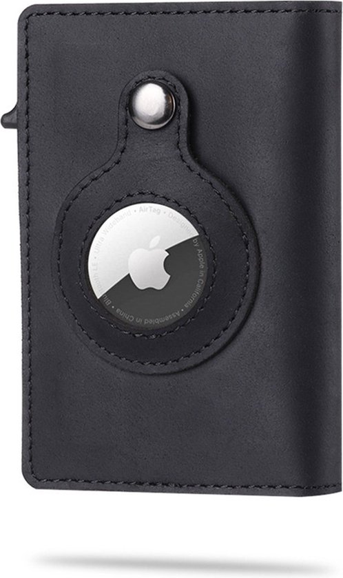 Smarty Apple AirTag | Wallet Pasjeshouder | AirTag houder hoesje | Portemonnee heren dames | Creditcardhouder | Zwart