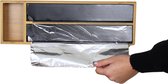 Bol.com Nordix Foliehouder - Foliedispenser - Foliesnijder - Voor 2 Rollen - Aluminiumfolie - Verhoudfolie - Zwart - Bamboe - Ke... aanbieding