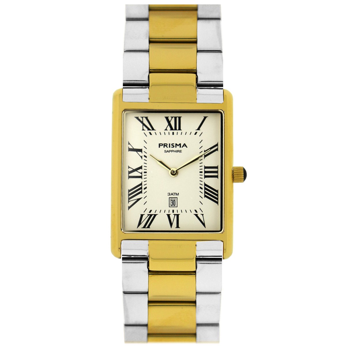 Prisma - heren horloge - P.2376 Baron Bicolor wit en schakelband