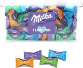Chocolat Milka Moments "I Love You" - Cadeau Saint Valentin - Chocolat au lait alpin, caramel, noisette et Oreo - 2000g