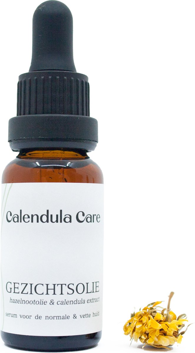 Calendula Care - Gezichtsolie - Serum - Vit. E + Calendula Extract - Vette, Gemengde & Normale huid - Biologisch & 100% Natuurlijk - Géén essentiële olie!