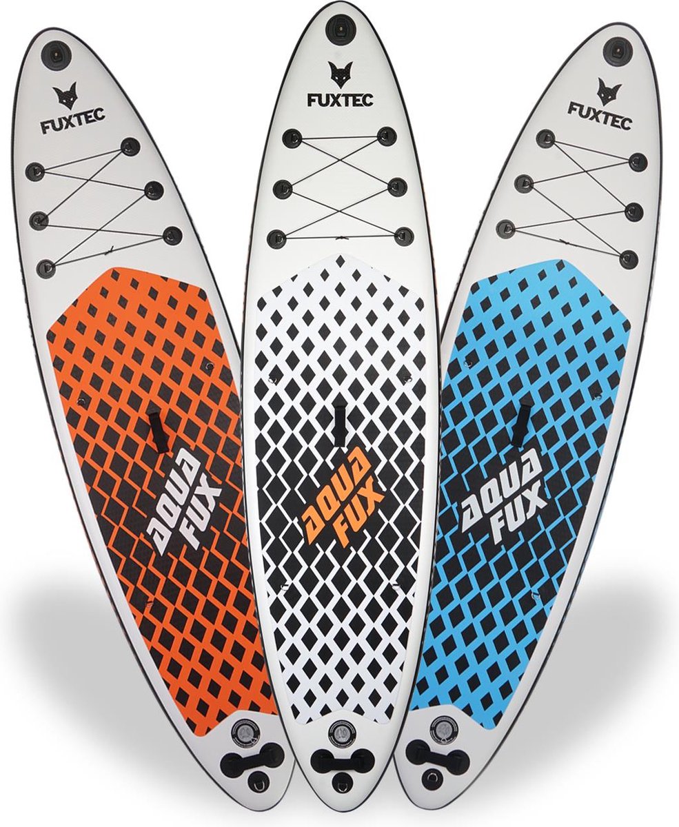FUXTEC Stand-up paddleboard - zwart/wit - luchtpomp, peddel, reparatieset en een apparaat voor het bevestigen van een actiecamera - FX-SUP320eco