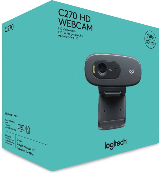 Logitech C270 - 720p HD Webcam - 3MP - Grijs - Logitech