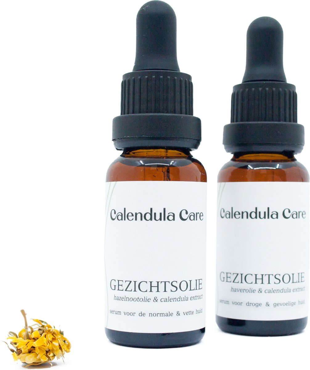 Calendula Care - Gezichtsolie - Serum - Vit. E + Calendula Extract - Droge, Gevoelige & Rijpere huid - Biologisch & 100% Natuurlijk - Parfumvrij