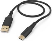 Hama Silicone USB-A naar USB-C Kabel - Oplaadkabel geschikt voor Samsung / Android - 3A USB 2.0 - 480Mbps - 150cm - Zwart