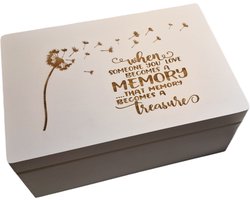 Bypaan Memory box/ herdenkingskist XL 29,5x19,5x12,9 cm. (wit) - (herinneringskist) - (bewaardoos) - (rouwcadeau)