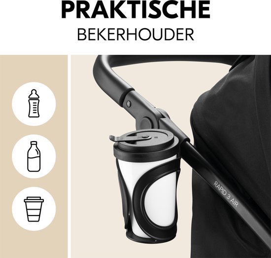 Hauck Rapid 3 Air - Buggy - Lucht wiel - Geschikt voor stad en bos - Black — afbeelding 2