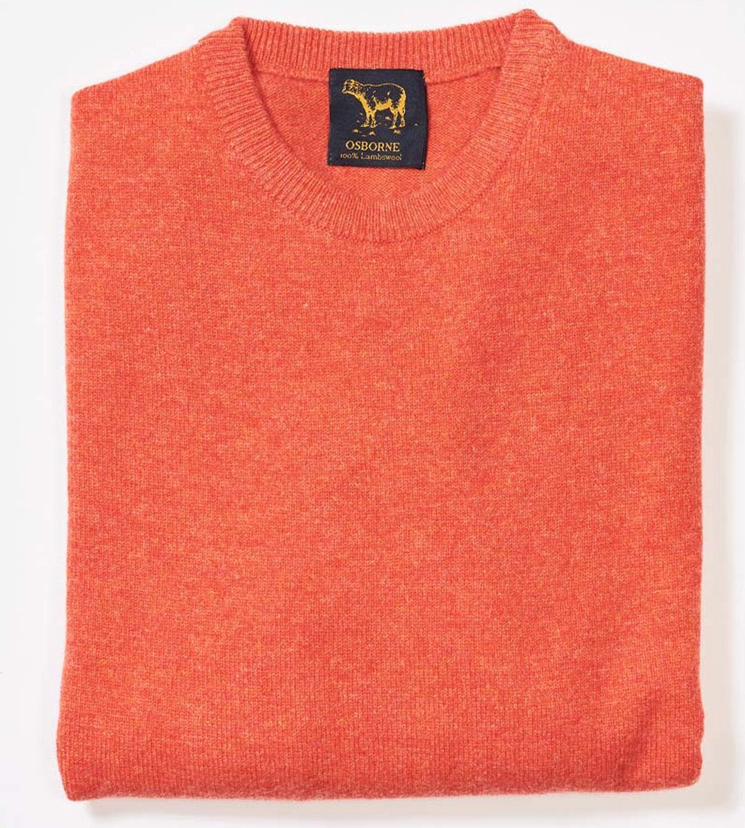 Osborne Knitwear Trui met ronde hals - Sweater heren in Lamswol - Pullover Heren - Inferno - XL
