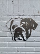 Metalen Hond - De Bulldog - Wanddecoratie van metaal