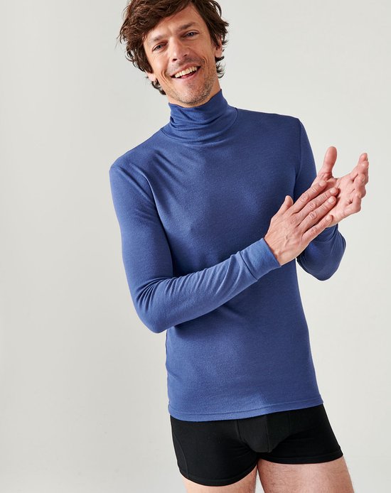 Damart - Sous-pull en jersey finement côtelé, Thermolactyl® - Homme - Blauw - (102-109) L