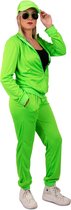 PartyXplosion - Jaren 80 & 90 Kostuum - Kikker Fresh Neon Groen Retro Trainingspak - Vrouw - Groen - Maat 44 - Carnavalskleding - Verkleedkleding