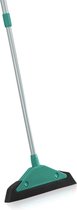 Leifheit Soft & Easy schuimbezem met telescoopsteel - 34 cm wisbreedte - 75-130 cm lengte - turqouise - grijs
