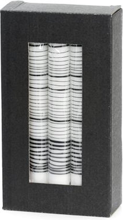 Rustik Lys - dinerkaars - stearine kaars - by Kimmi - 10 kaarsen - lines - Ø2,2x19 cm