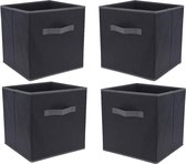 Set van 4 opbergdozen antraciet 30x30 cm - plank kubus doos vouwdoos stoffen doos vouwdoos opbergbox