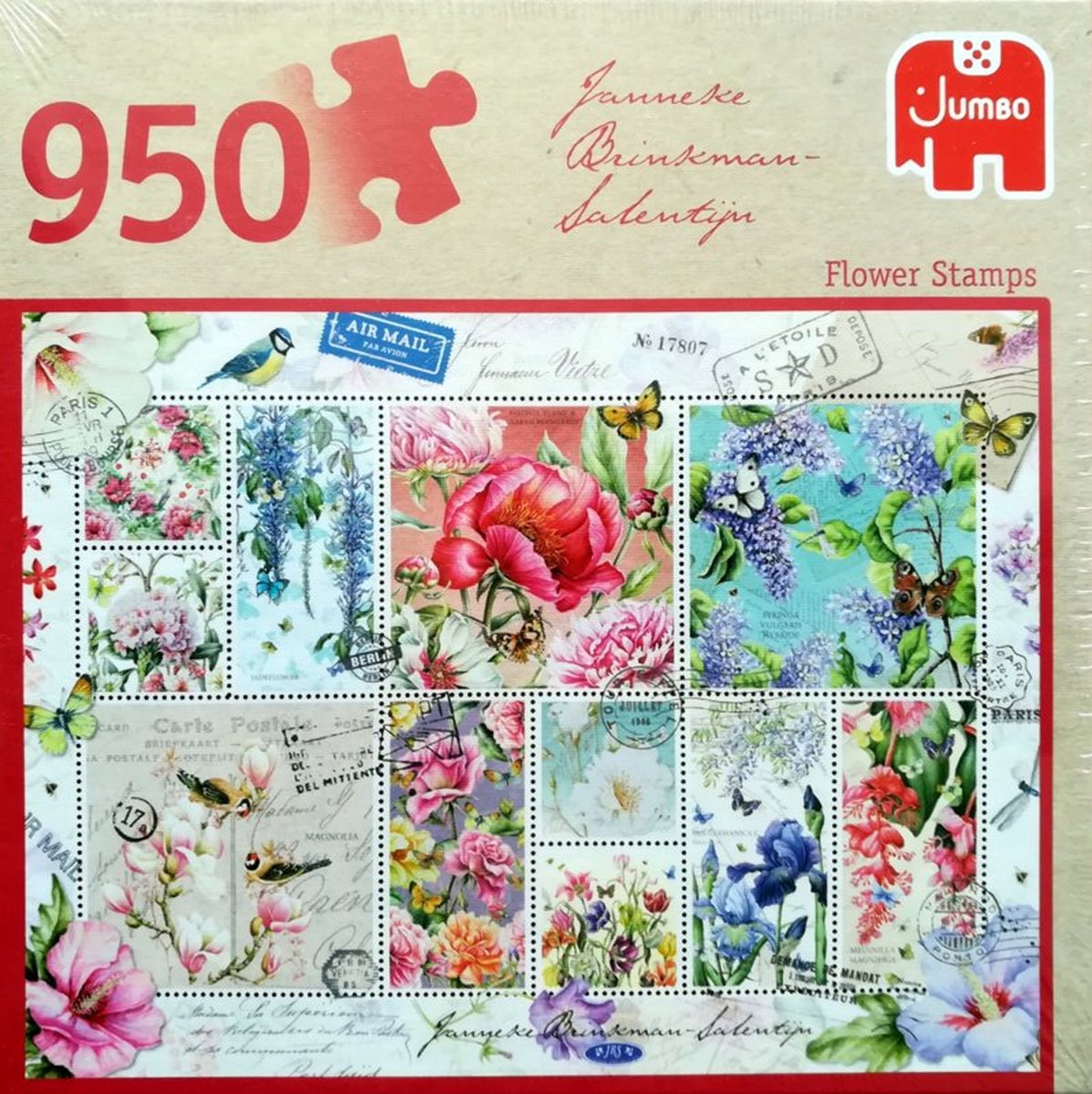 Jumbo Premium Collection Puzzel Janneke Brinkman Flower Stamps Summer - Legpuzzel - 950 stukjes