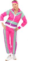 Original Replicas - Jaren 80 & 90 Kostuum - 80s Retro Trainingspak Shining Shirley - Vrouw - Groen, Paars, Roze, Multicolor - Large - Carnavalskleding - Verkleedkleding